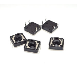 12x12mm Square Cap Tactile Push Button Switch – Breadboard Friendly (4-Pin)