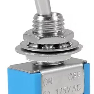 SPST Mini Toggle Switch 2 Pin 2 Position On/Off Miniature Toggle Switch (6A 125VAC)