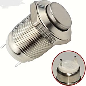 12mm Momentary High Round Metal Push Button Switch (Automatic Reset)